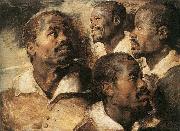 Peter Paul Rubens Four Studies of the Head of a Negro oil